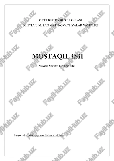 soglom turmush tarzi — DOCX