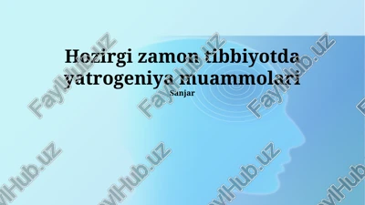 iatrogeniya muammosi — PPTX