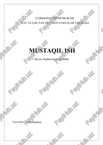 radio to'lqinli jarrohlik — DOCX