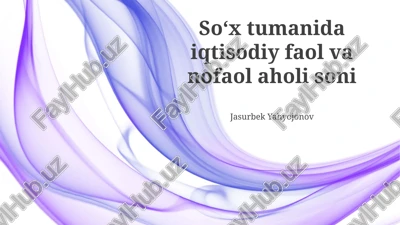 soʻx tumanida iqtisodiy faol va nofaol aholi soni — PPTX