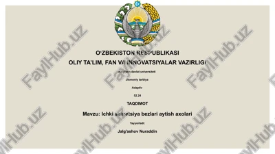 ichki sekretsiya bezlari aytish axolari — PPTX