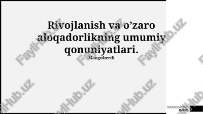 oʻzaro aloqadorlikning umumiy qonuniyatlari — PPTX