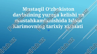 mustaqillik arafasida oʻzbekiston: tarixiy shart-sharoitlar va zarurat — PPTX
