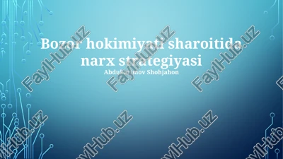 narx strategiyasi — PPTX