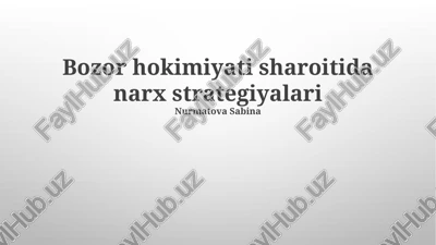 bozor hokimiyatida narx strategiyalari — PPTX