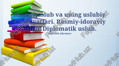 rasmiy uslub va uning stilistik xususiyatlari — PPTX