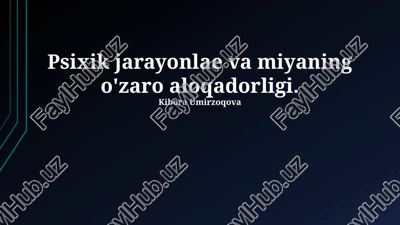 psixik jarayonlar — PPTX