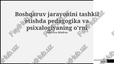 pedagogika va psixologiya boshqaruv — PPTX