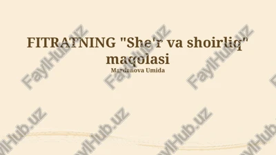 "she'r va shoirliq" maqolasi — PPTX