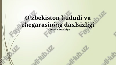 oʻzbekiston hududi va chegarasining daxlsizligi — PPTX