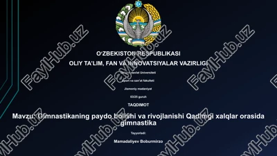gimnastikaning paydo bolishi va rivojlanishi qadimgi xalqlar orasida gimnastika — PPTX