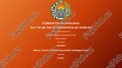 sun'iy intellektning qurilish sohasiga ta'siri — PPTX