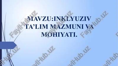 inklyuziv ta'lim — PPTX