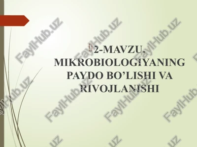 mikrobiologiyani o'rganish — PPTX