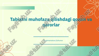 tabiat muhofazasi qonunlari — PPTX