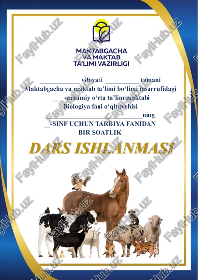 hayvonlarning ko‘payishi dars ishlanmasi — PDF