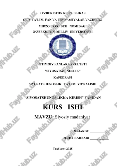 siyosiy madaniyat — DOCX
