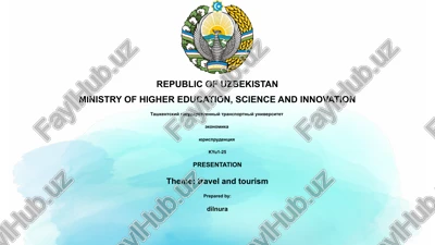 presentation on travel and tourism — PPTX
