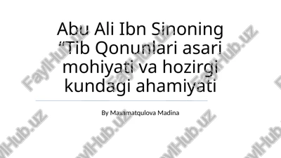 tib qonunlari — PPTX