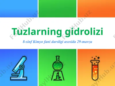 tuzlarning gidrolizi. 8 - sinf  — PPTX