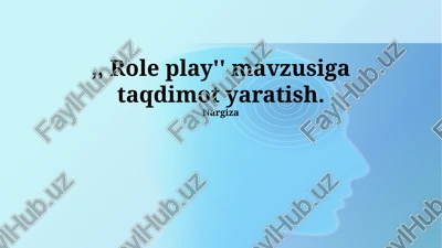 rol o'ynash texnikasi — PPTX