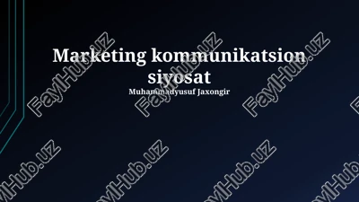 marketing kommunikatsion siyosat — PPTX