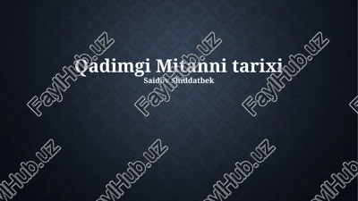 qadimgi mitanni tarixi — PPTX