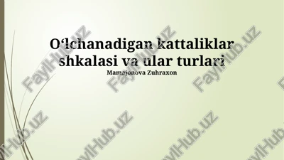 o‘lchanadigan kattaliklar shkalasi va ular turlari — PPTX
