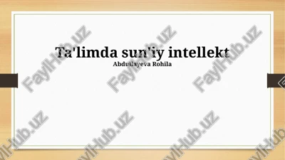 ta'limda sun'iy intellekt — PPTX
