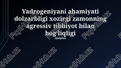 vodorod terapiyasi va zamonaviy tibbiyot — PPTX