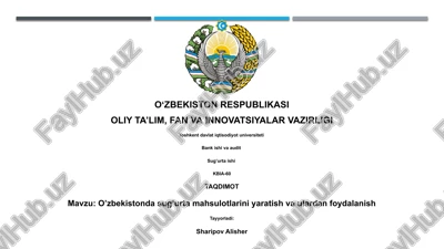 o'zbekistonda sug'urta mahsulotlarini yaratish va ulardan foydalanish — PPTX