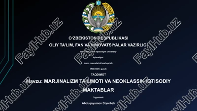 marjinalizm ta’limoti va neoklassik iqtisodiy — PPTX