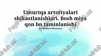 umurtqa arteriyalari shikastlanishlari — PPTX
