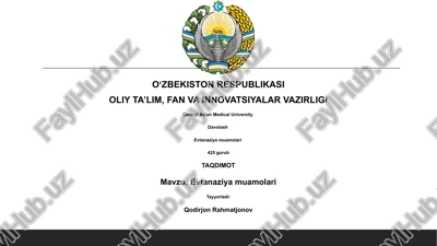 evtanaziya muamolari — PPTX