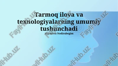 tarmoq: ilovalar va texnologiyalarning umumiy tushunchasi — PPTX