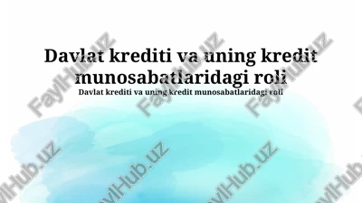 davlat krediti — PPTX