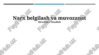 narx belgilash va muvozanat — PPTX