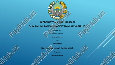ekologiya va huquq dasturiy injinering — PPTX