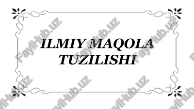 ilmiy maqola — PPTX