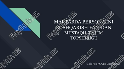 mustaqil ta’lim topshirig’i — PDF