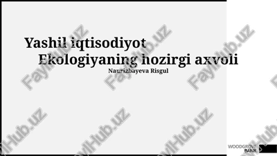 yashil iqtisodiyot — PPTX