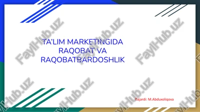 raqobat va raqobatbardoshlik — PDF