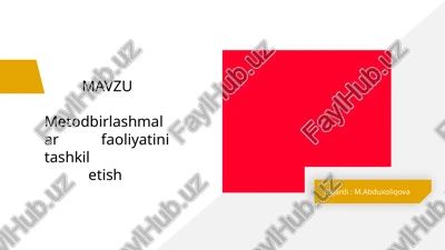 metodbirlashmalar faoliyati tashkil etish — PPTX