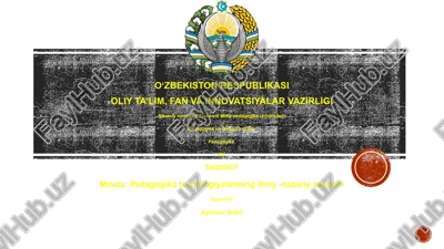 pedagogika texnologiyalarining ilmiy -nazariy asoslari — PPTX