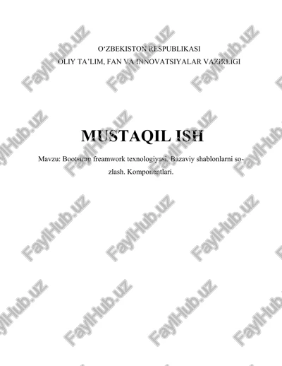 bootstrap freamwork texnologiyasi — DOCX