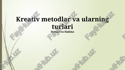 ijodiy usullar — PPTX