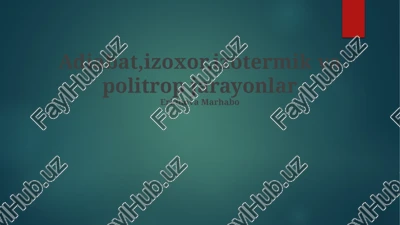 adiabat,izoxor,izotermik va politrop jarayonlar — PPTX