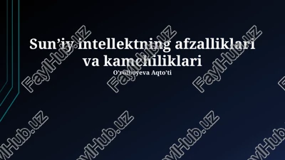 sun'iy intellektning afzalliklari — PPTX