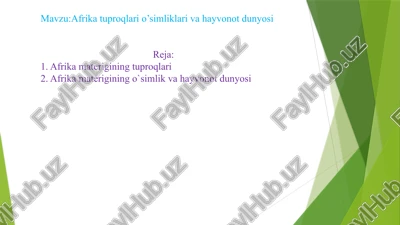 afrika tuproqlari o’simliklari va hayvonot dunyosi — PPTX
