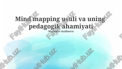 aqliy xaritalash usuli va uning pedagogik ahamiyati — PPTX